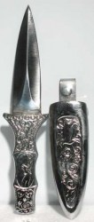 Engraved Silver Boot Athame