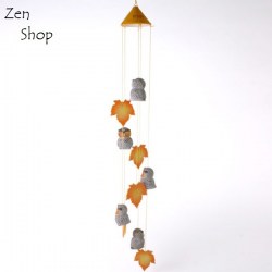 Μελωδός με Κεραμικές Κουκουβάγιες & Φύλλα